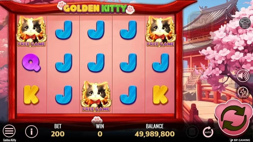 Screenshot videoslot slotmachine Golden Kitty