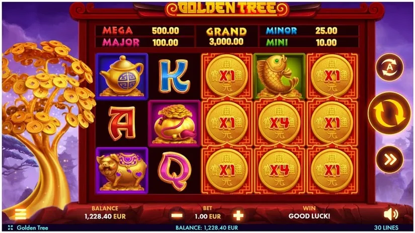 Screenshot videoslot slotmachine Golden Tree