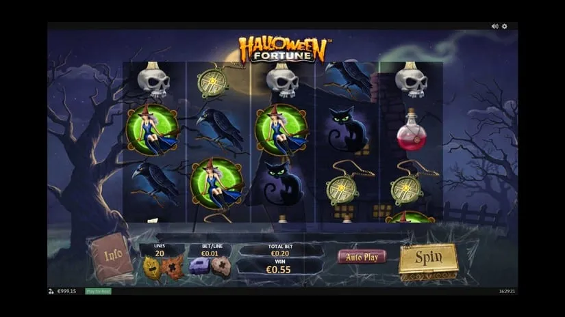 Screenshot videoslot slotmachine Halloween Fortune