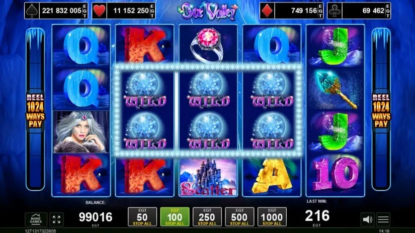 Screenshot videoslot slotmachine Ice Valley