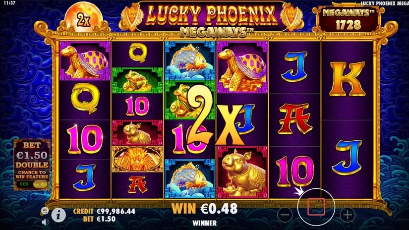 Screenshot videoslot slotmachine Lucky Phoenix Megaways