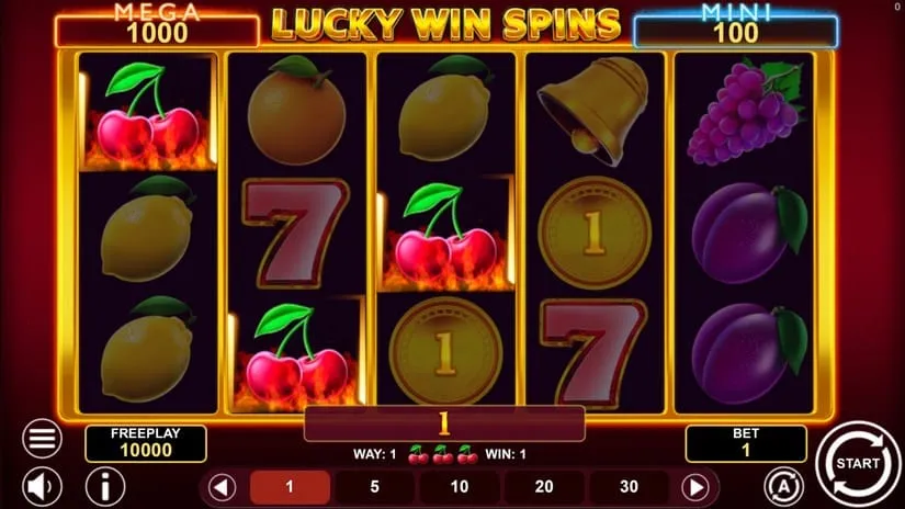 Screenshot videoslot slotmachine Lucky Win Spins