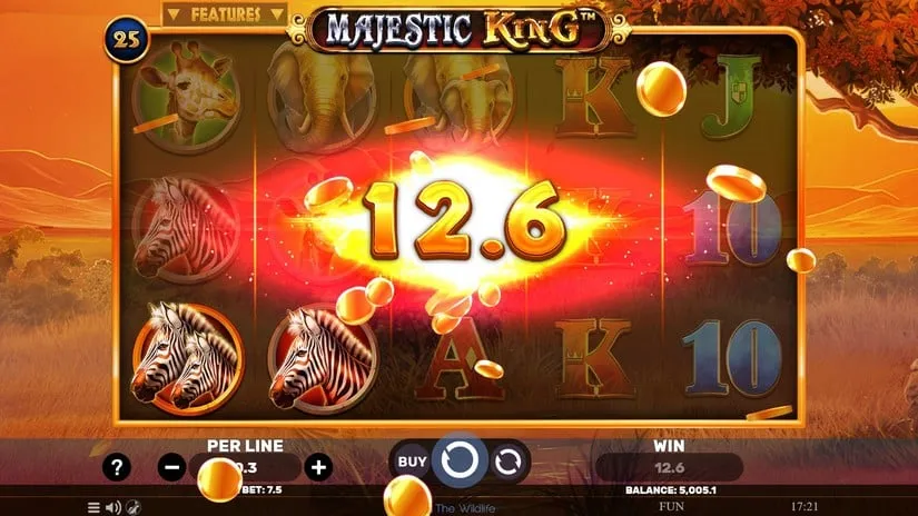 Screenshot videoslot slotmachine Majestic King