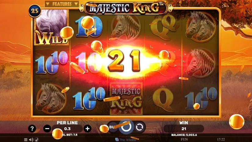 Screenshot videoslot slotmachine Majestic King