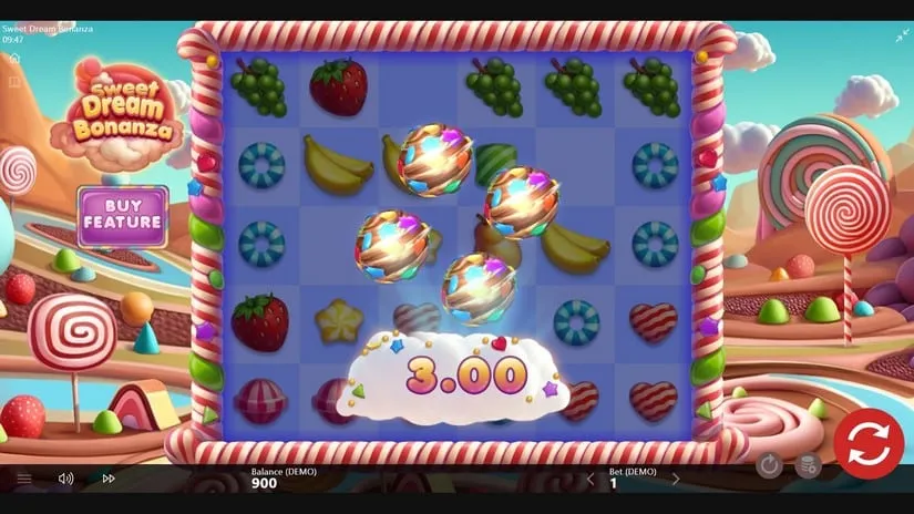 Screenshot videoslot slotmachine Sweet Dream Bonanza