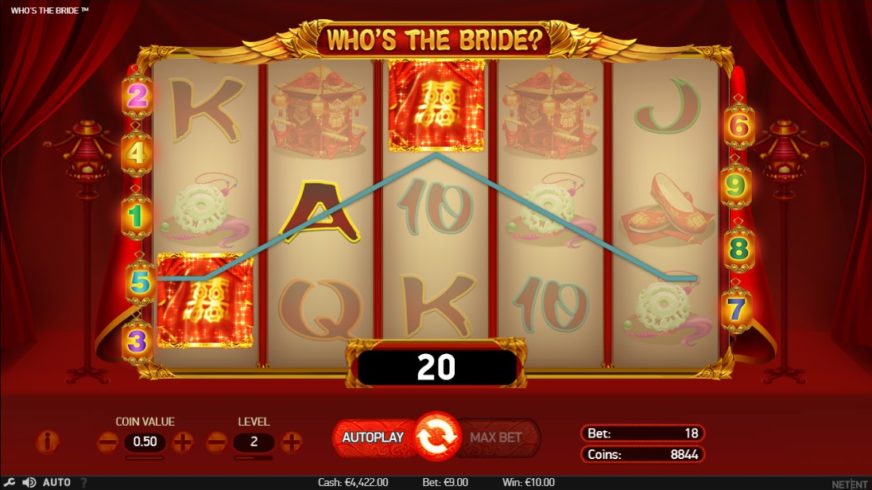 Screenshot videoslot slotmachine Who’s The Bride