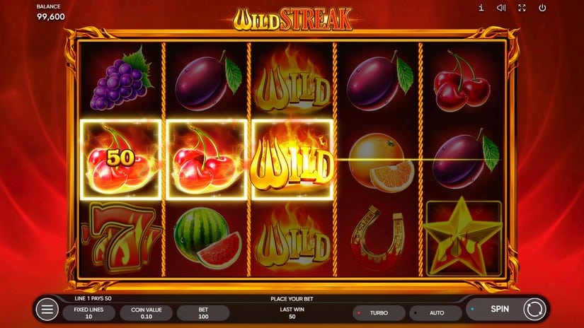 Screenshot videoslot slotmachine Wild Streak