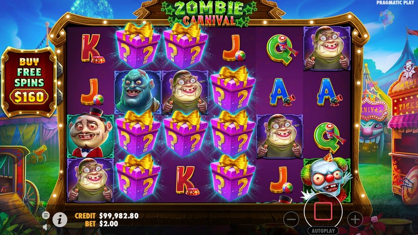 Screenshot videoslot slotmachine Zombie Carnival