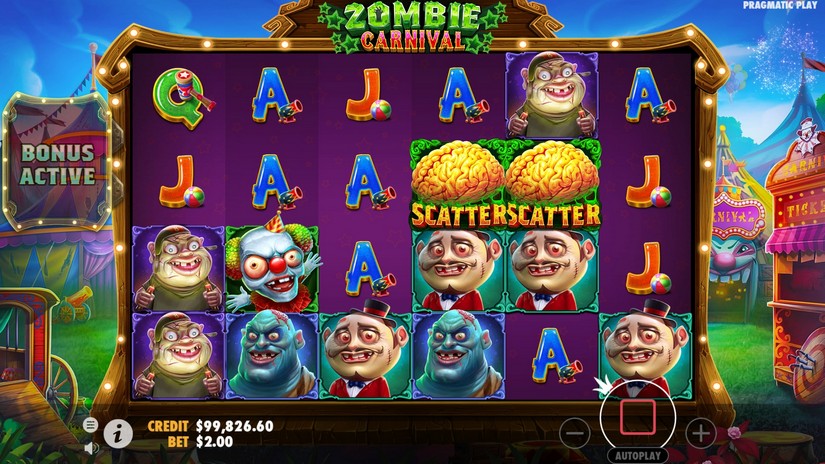 Screenshot videoslot slotmachine Zombie Carnival