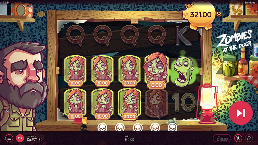 Screenshot videoslot slotmachine Zombies At The Door